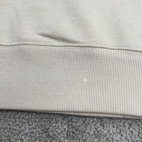 Zara Sof Fleece Pullover Sweatshirt Womens Large Beige Crew Neck Cotton Casual - Picture 4 of 14